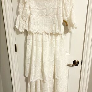 White Eyelet Lace Dress- it’s Fairyland.